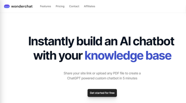 Wonderchat.io – A chatbot for your own website in just 5 minutes