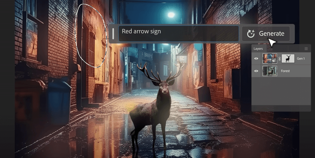 Adobe Firefly: Ergänzen von Elementen per einfachem Prompt