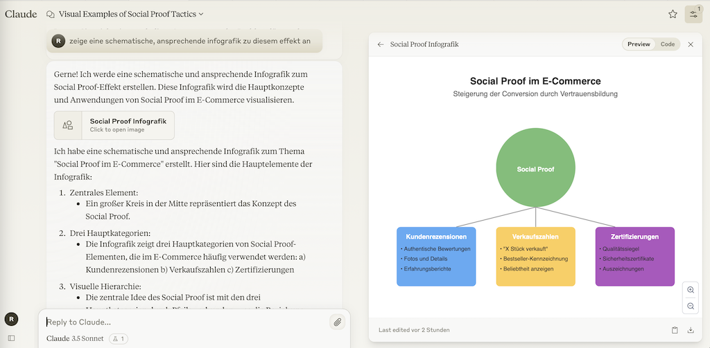Claude Artifacts: Einfache Infografiken