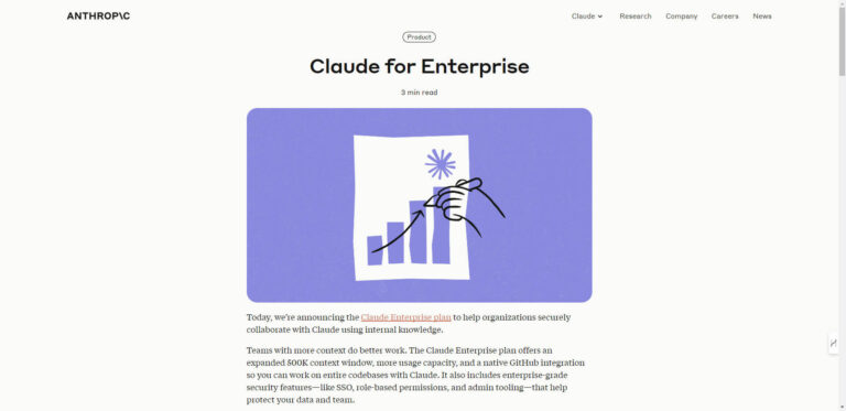 Claude for Enterprise – Higher security and collaboration standards for Companies