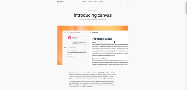 ChatGPT Canvas for better collaboration