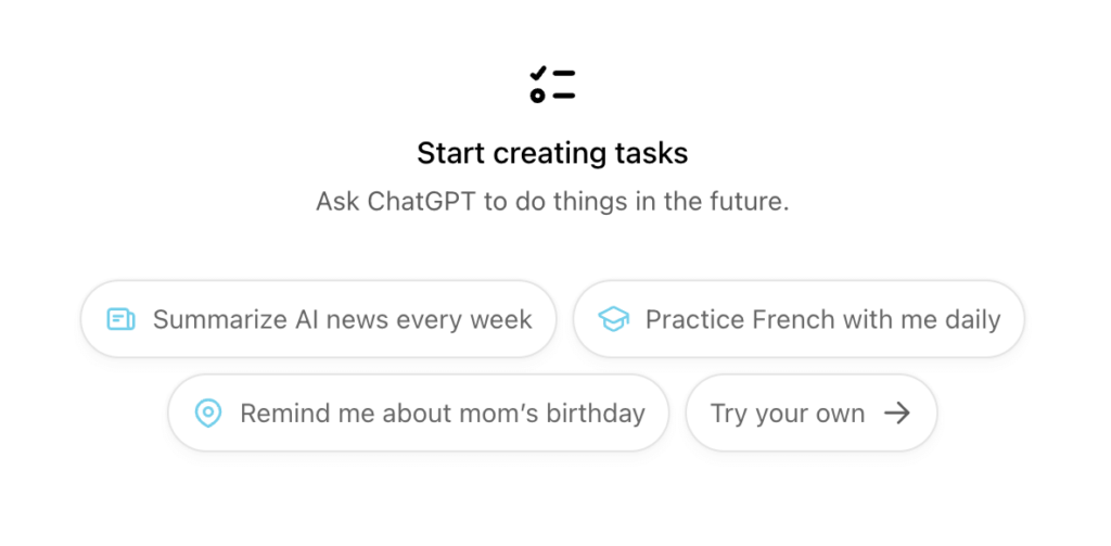 ChatGPT Tasks ; Source: OpenAI.com