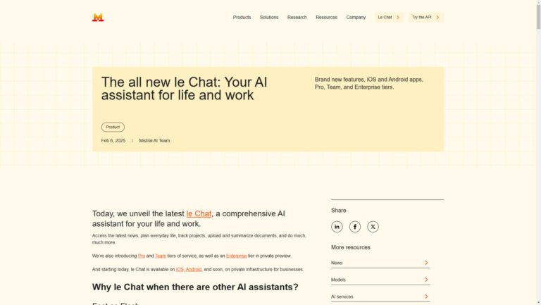 Mistral AI presents “le Chat”: New milestone in the AI assistant market