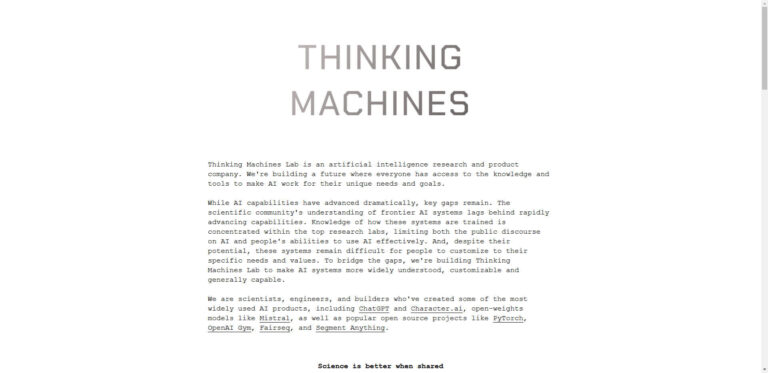 Thinking Machines Lab: Advanced AI development
