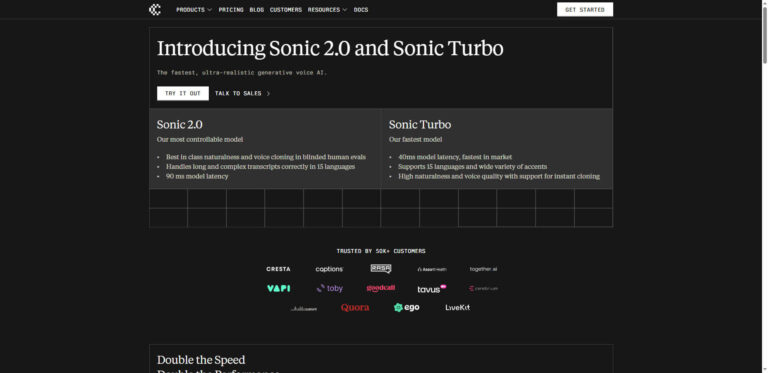 Cartesia Sonic: Fast, realistic and flexible text-to-speech technology