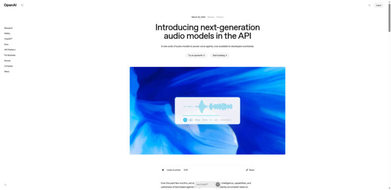 OpenAI’s new audio APIs improve voice assistant development