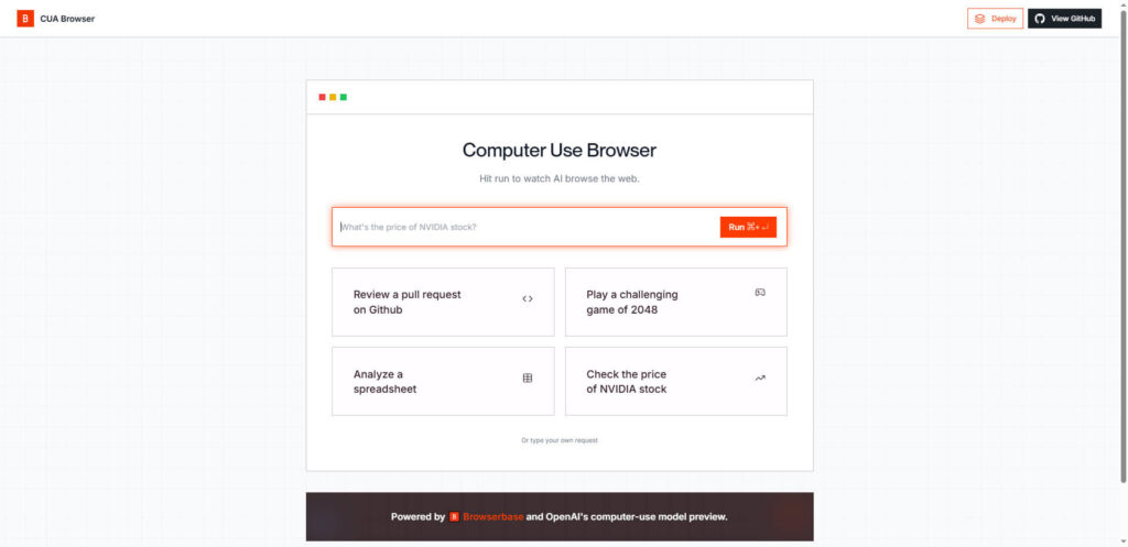 Browserbase CUA Browser OpenAI´s computer-use model preview