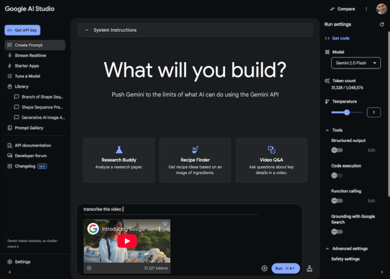 Tutorial: Transcribing YouTube videos with Google AI Studio