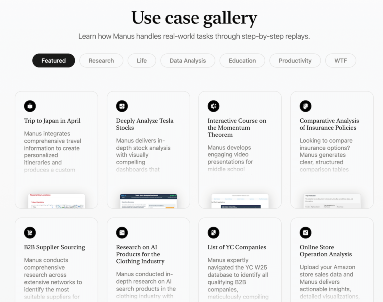Manus – The autonomous AI agent system automates searches, analyses, chartering and more