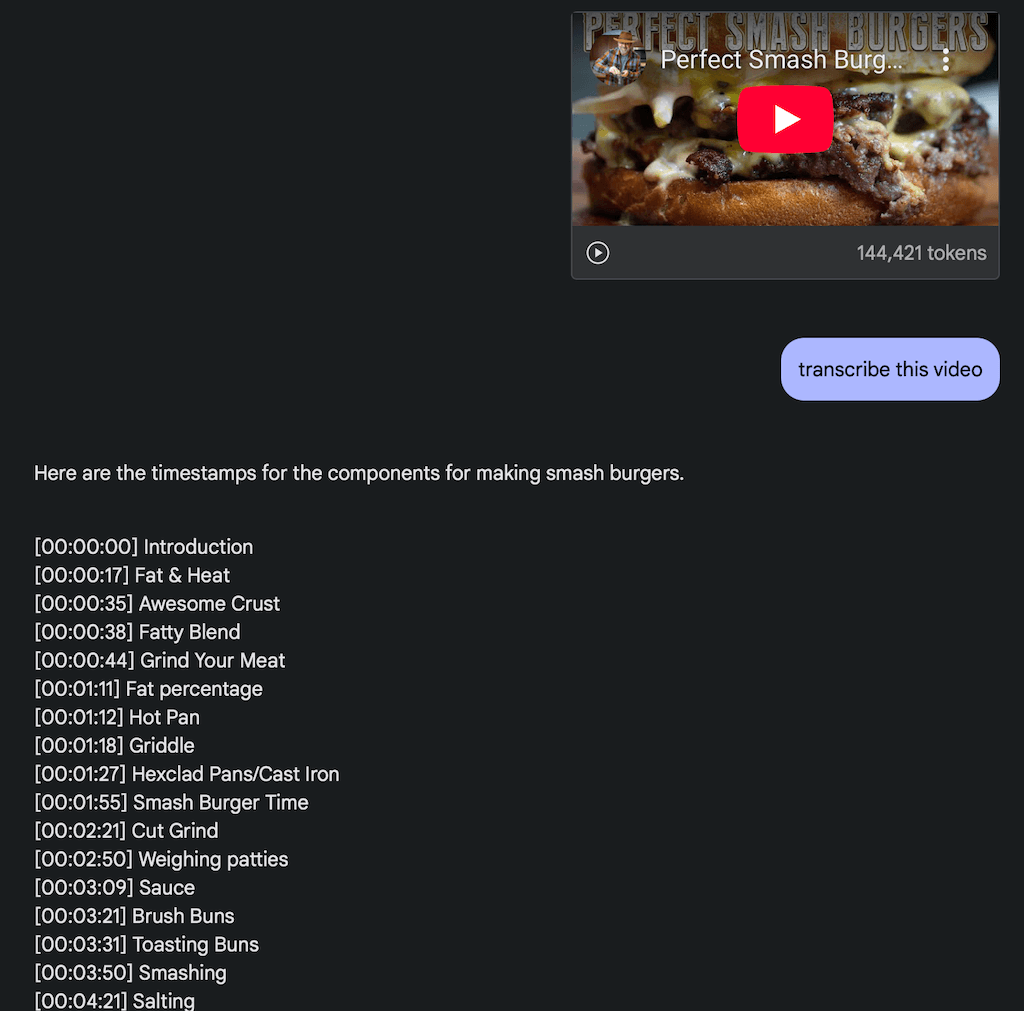 Youtube-Transkript mit Timestamps