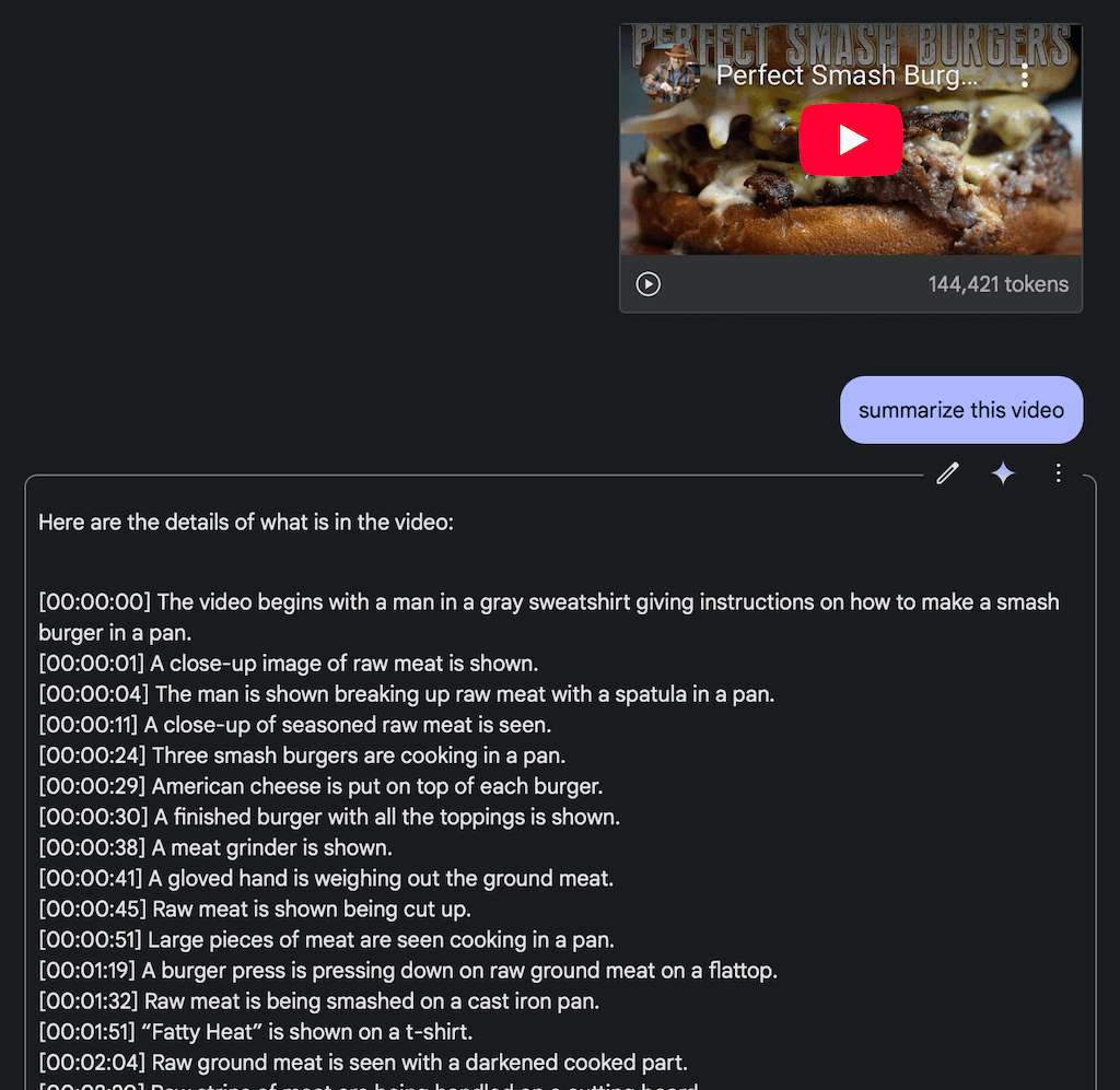 Zusammenfassen eines Video-Transkripts mit Prompt 