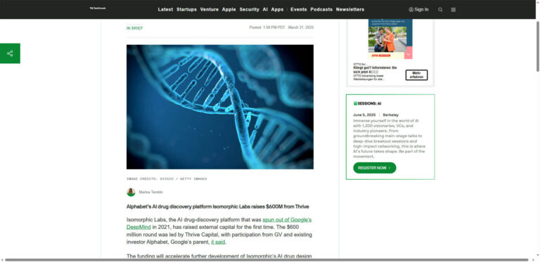 600 million US dollars for Isomorphic Labs: AI is transforming the pharmaceutical industry