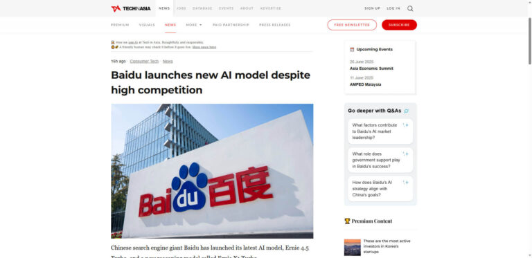 Baidu’s new AI models: price war and technology offensive in the Chinese AI market