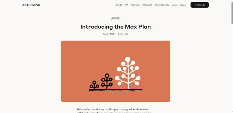 Anthropic Max Plan: 20x AI capacity for professional Claude users
