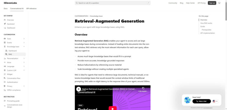 RAG technology from ElevenLabs: AI assistants with precise knowledge databases