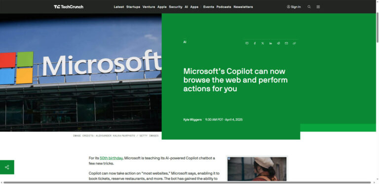 Microsoft Copilot becomes an active digital assistant with web booking functions
