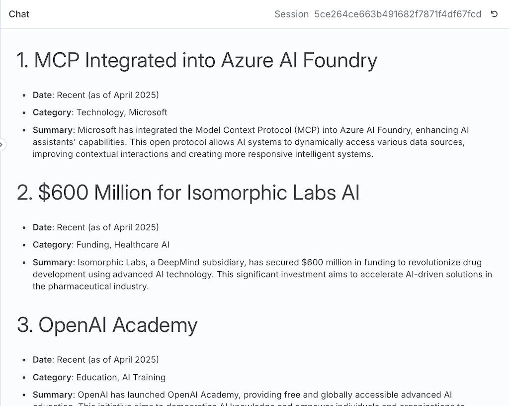 Ergebnis des Scrapings: Extrahierte Blog-Artikel