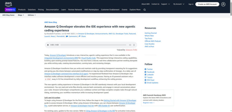 Amazon Q Developer: AI agents transform the IDE experience for developers