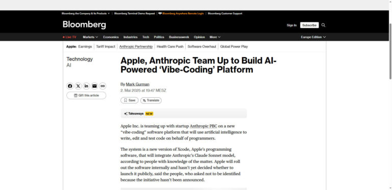 Apple and Anthropic transform software development with AI Vibe coding platform