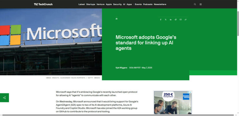 Microsoft implements Google’s A2A protocol: AI agents are networked in a standardized way for the first time