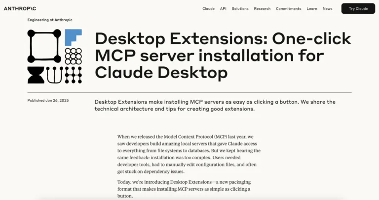 Desktop Extensions: Anthropics One-Click AI-Integration transformiert Claude Desktop