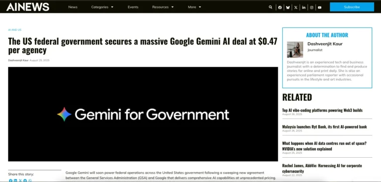 Google Gemini: $0.47 billion deal with US government changes AI procurement
