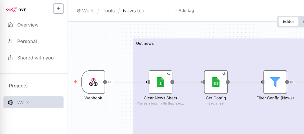 Tutorial: Start n8n webhooks via Google Sheets menu