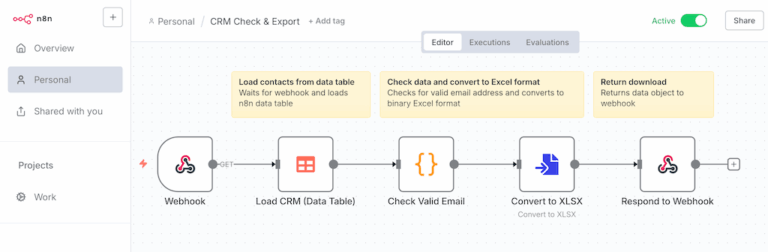 Data tables in n8n – Create CRMs and databases directly in n8n