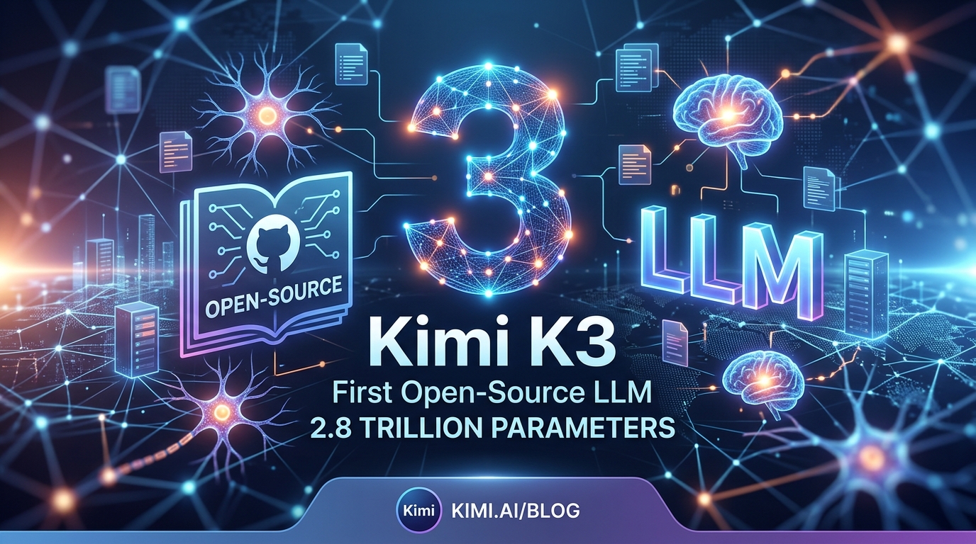 Kimi K3: First Open-Source LLM with 2.8 Trillion Parameters