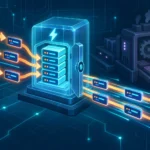Illustration of cached prompt blocks being reused from a vault while slow recomputation is bypassed